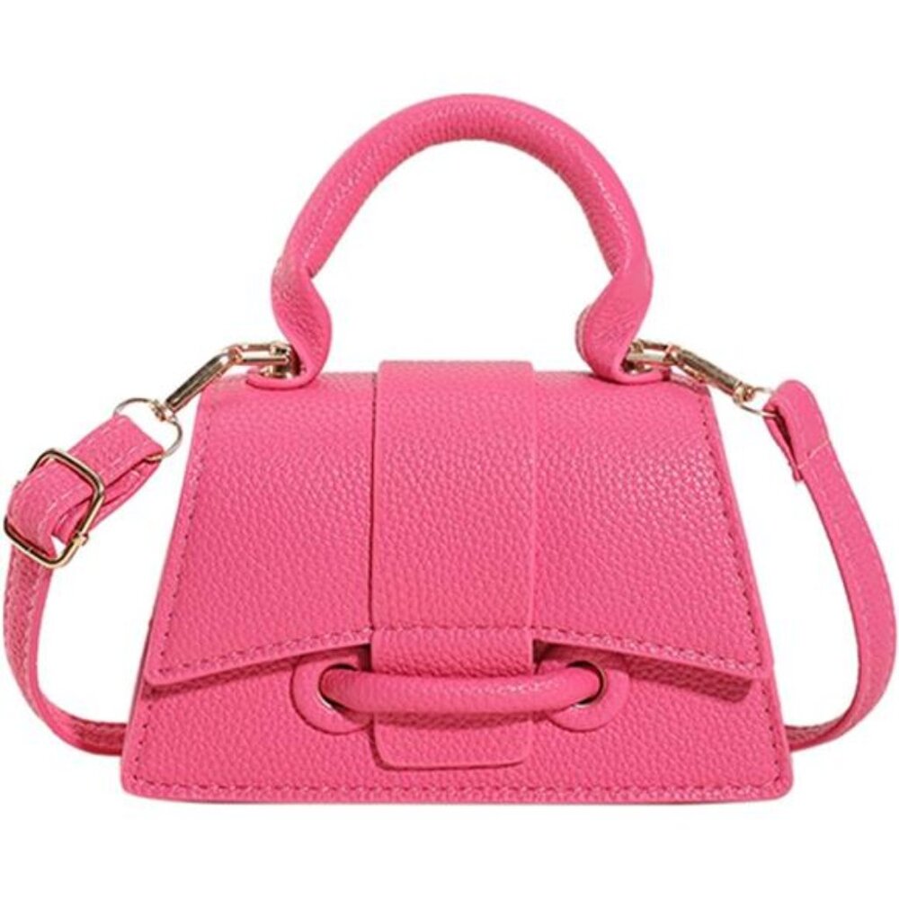 Micro Mini Crossbody Bag for Women Tiny PU Leather Purse Clutch Top Handle